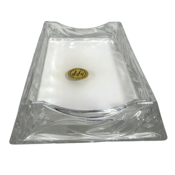 Princess House 24% Lead Crystal Memo Pad Holder Retired + Original Paper - Picture 3 of 8
